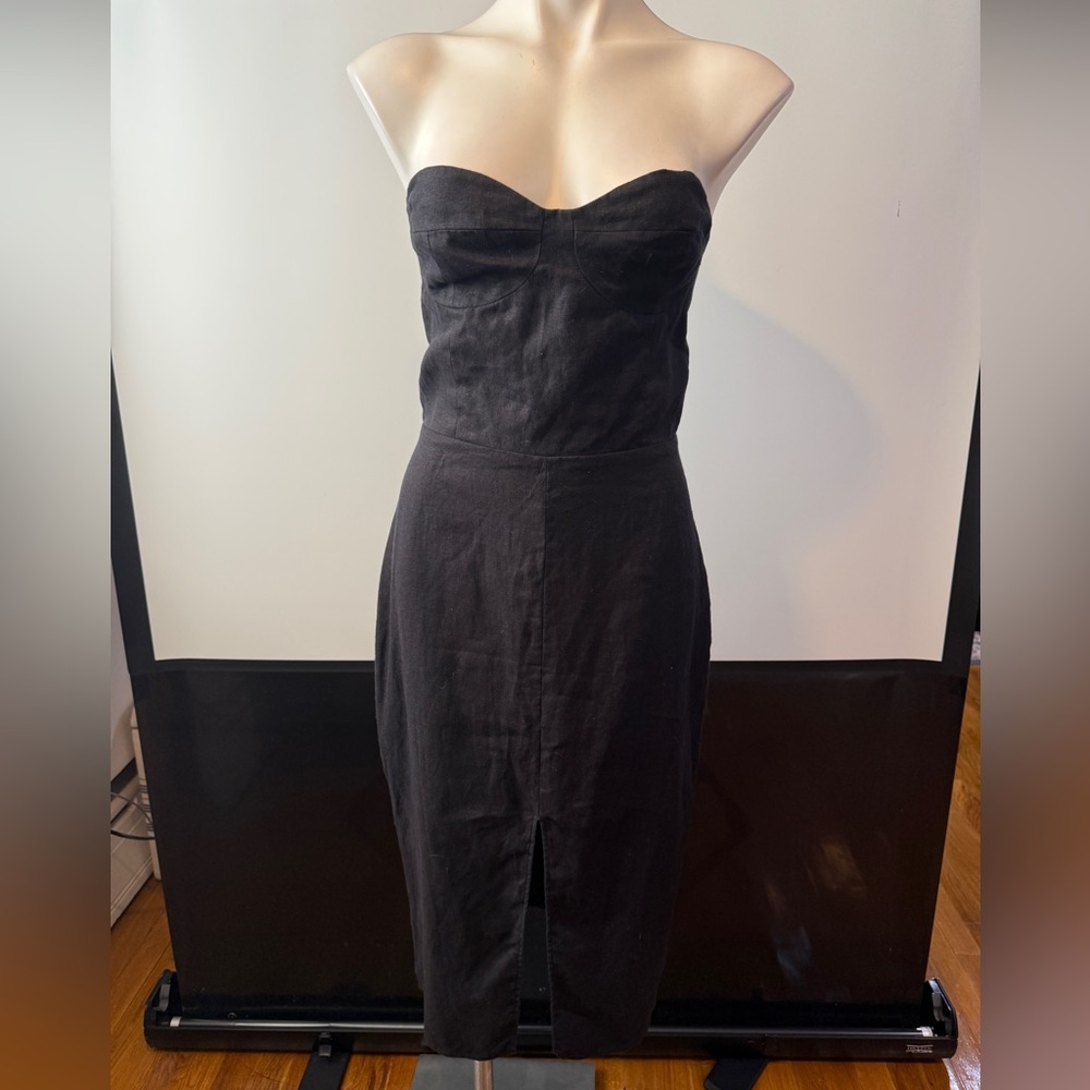 Reformation Black Linen Oboe Dress - Picture 4 of 11
